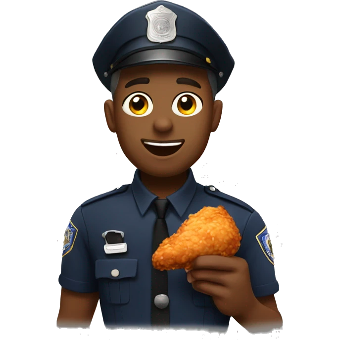 Police man eating fried chicken  emoji