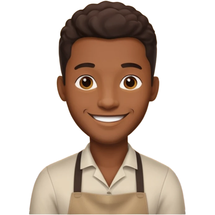 black man Café Barista emoji