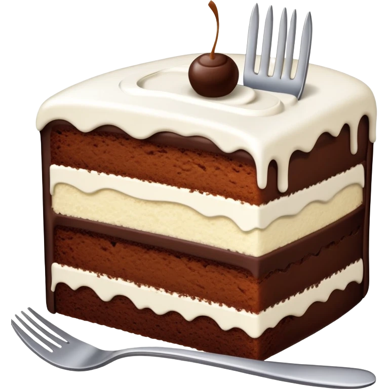 cake with fork marks and a piece missing, showing someone has eaten from it emoji