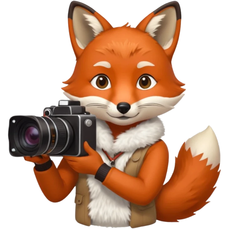 red fox white camera emoji