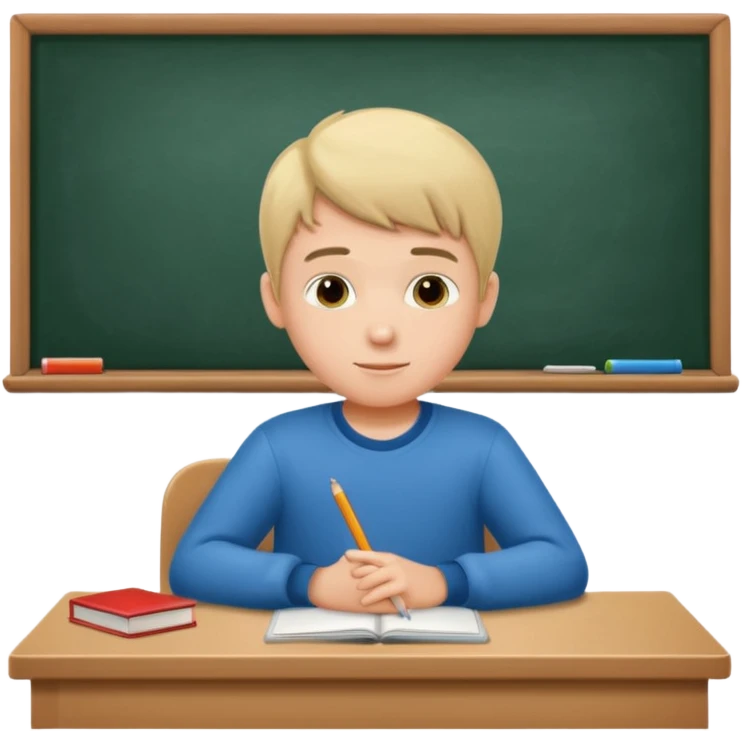 a boy sitting on school class emoji