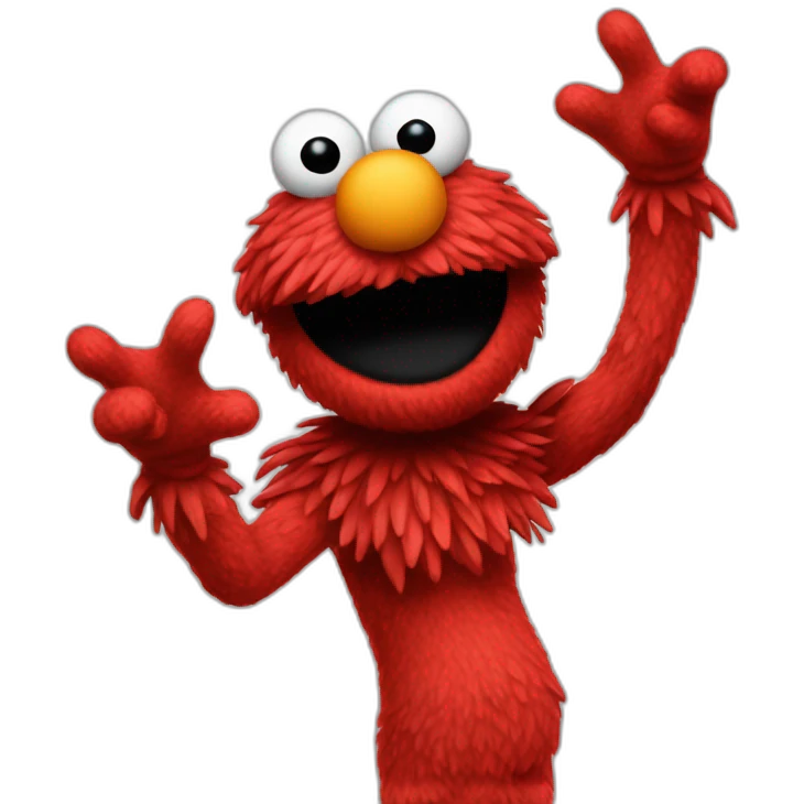 Elmo shaking hard emoji