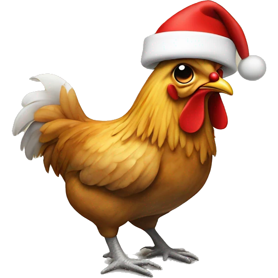 Chicken with Santa hat  emoji