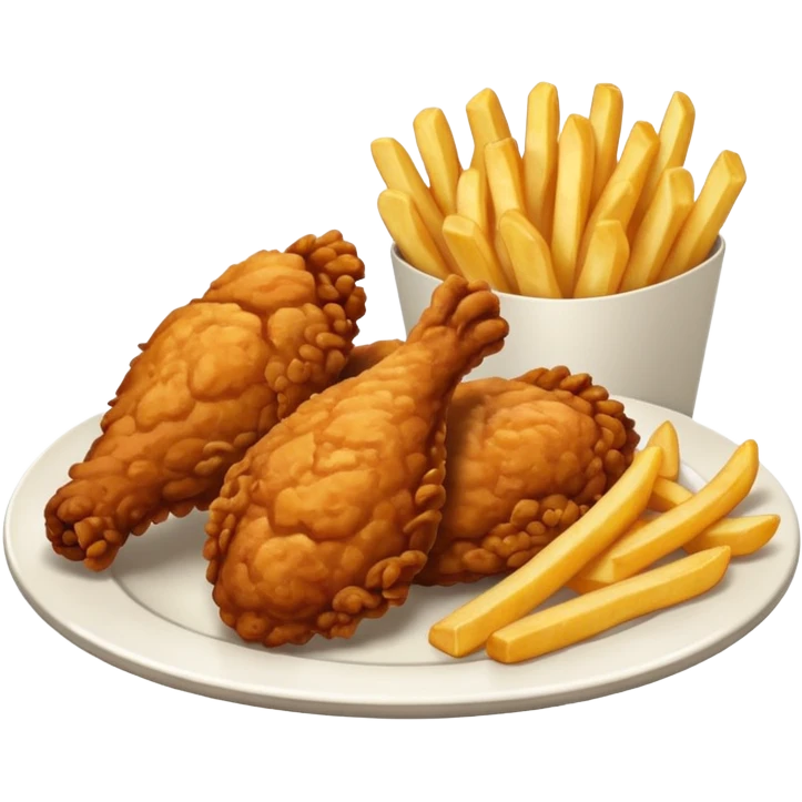 Fried chicken with fries emoji