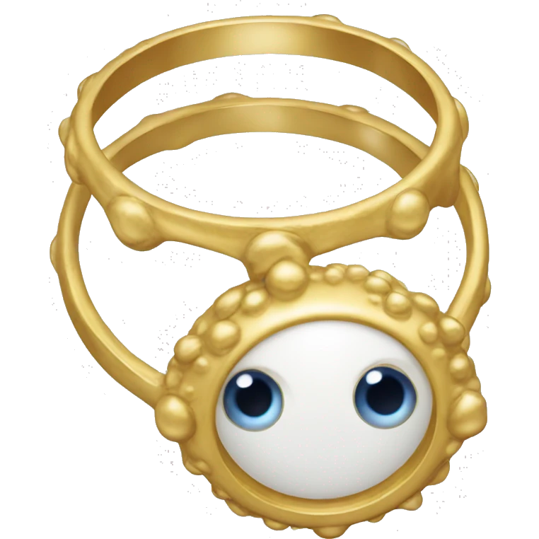 very thin gold ring studded with eyeballs emoji