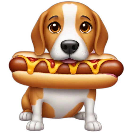 Dog in hot dog emoji