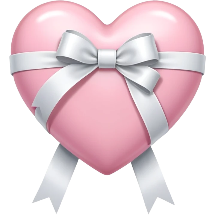 Light Pink heart with white ribbon emoji