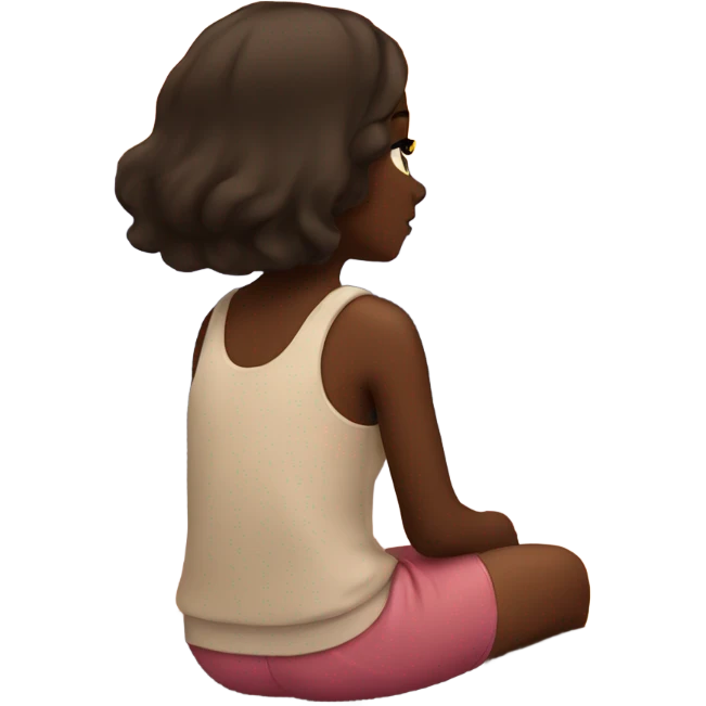 Girl watching sunset emoji