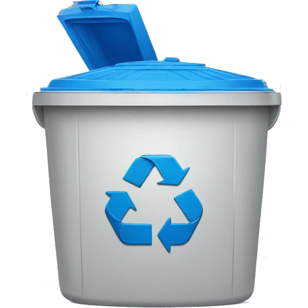 blue apple recycling bin emoji