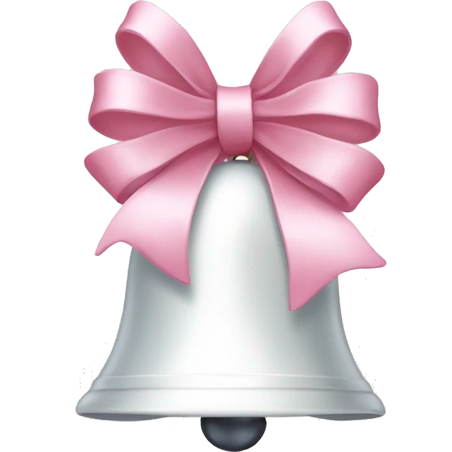 White Christmas bell with a light pink bow emoji