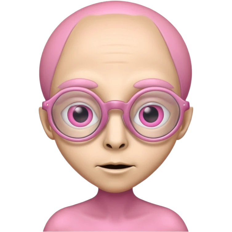 pink alien with glasses emoji
