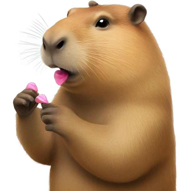 Capybara blowing kisses emoji