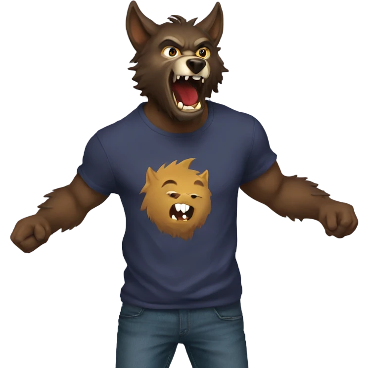 werewolf breaking tshirt emoji