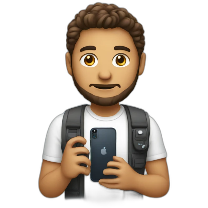 I product designer holding phone emoji