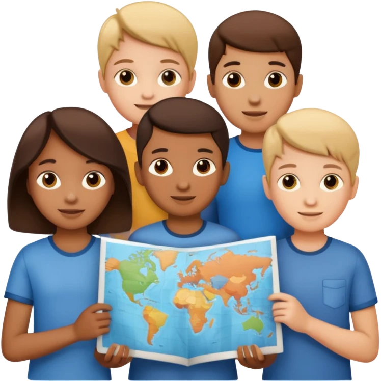 children Holding Maps emoji