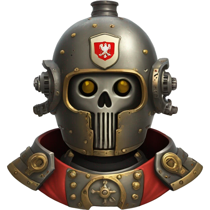 adeptus mechanicus head featuring Russian coats of arms emoji