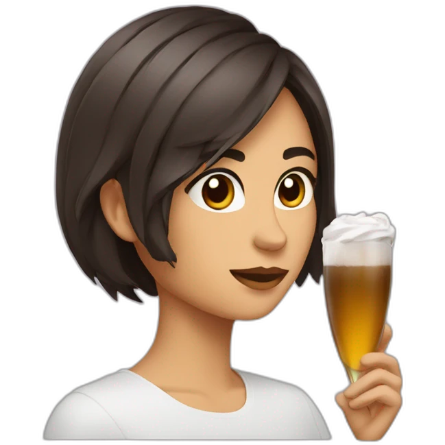 Une brune avec une coupe au carré emoji