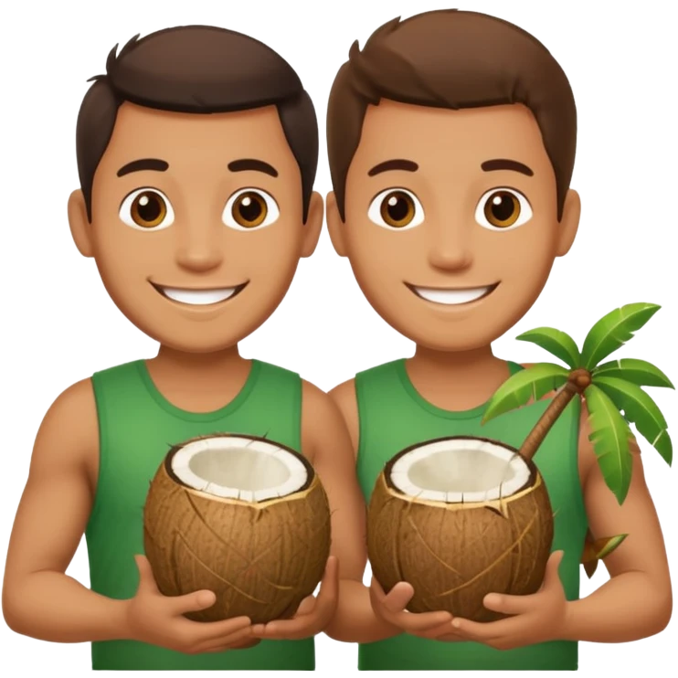2 men having sex with coconuts  emoji