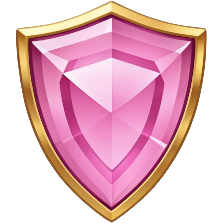 Pink crystal shield golden border emoji