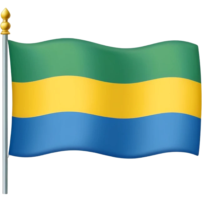 3 horizontal lines with 1st color Green, 2nd color Yellow and 3rd color Blue on the Flag emoji