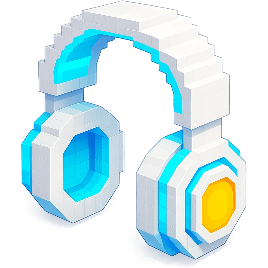 white Sony headphones with glowing accents emoji