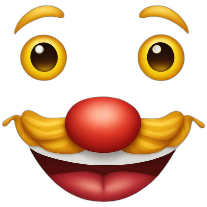 Clown face with big lips emoji