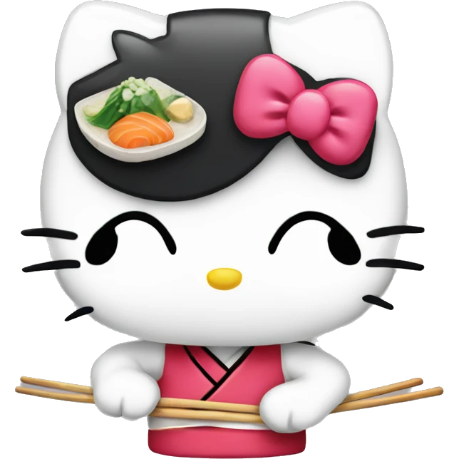 Hello kitty eat sushi  emoji