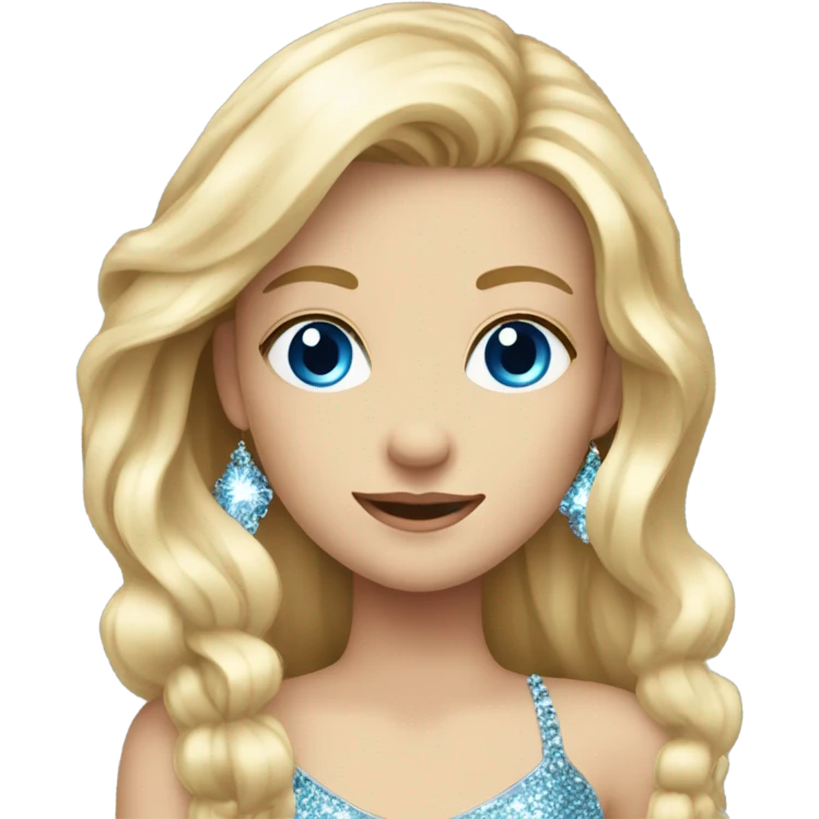 Cute bling blonde white girl blue eyes long hair  emoji