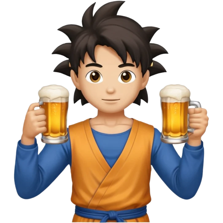 Sangoku with a beer in the hand  emoji