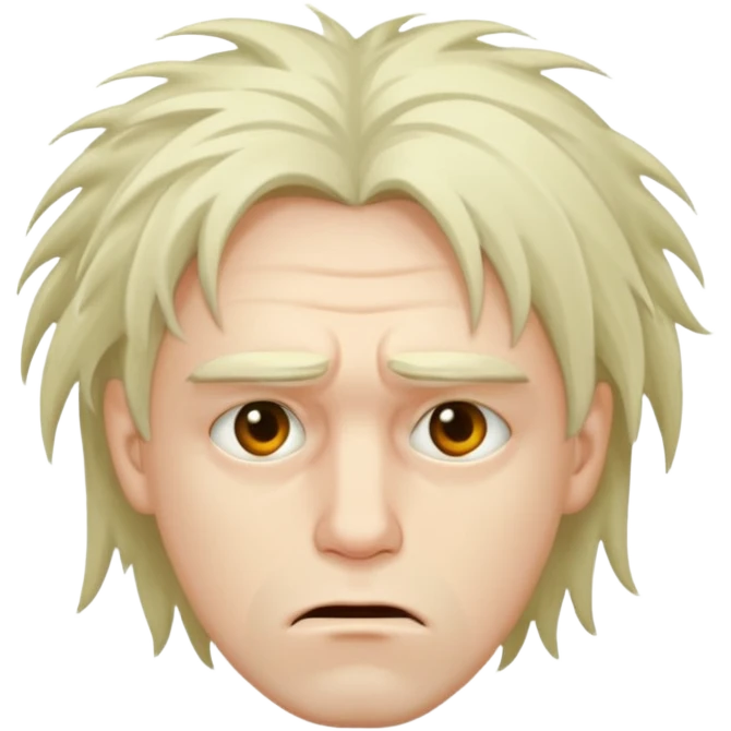 Weak man with disheveled hair sick emoji