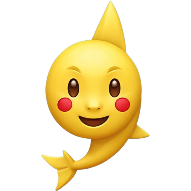 yellow emoji with red cheeks and pointy ears, small lightning bolt tail, 3D emoji style, 1:1
 emoji