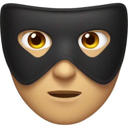 masked superhero in brown eyes emoji