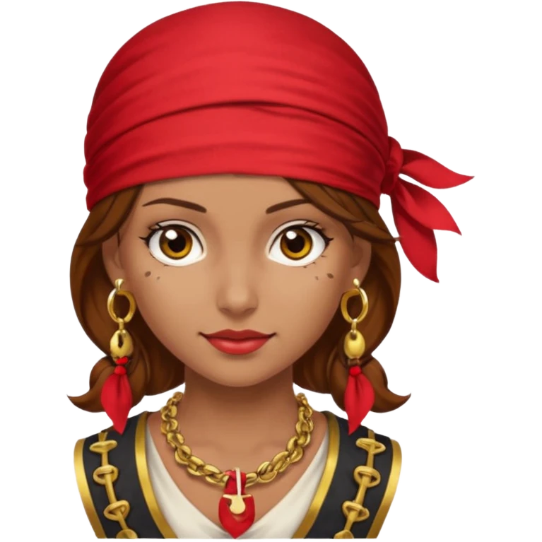 pirate brown busty girl emoji