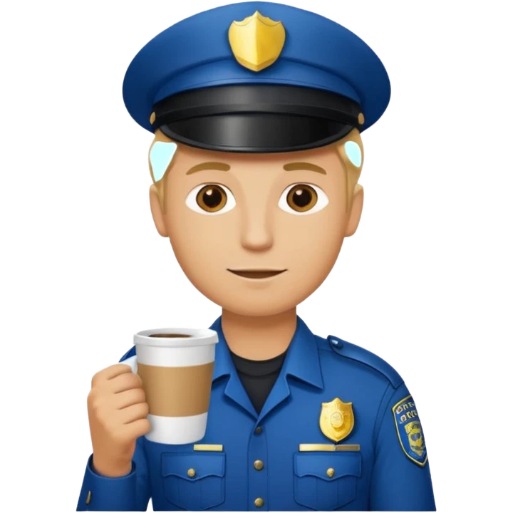 police blonde man holding coffe emoji