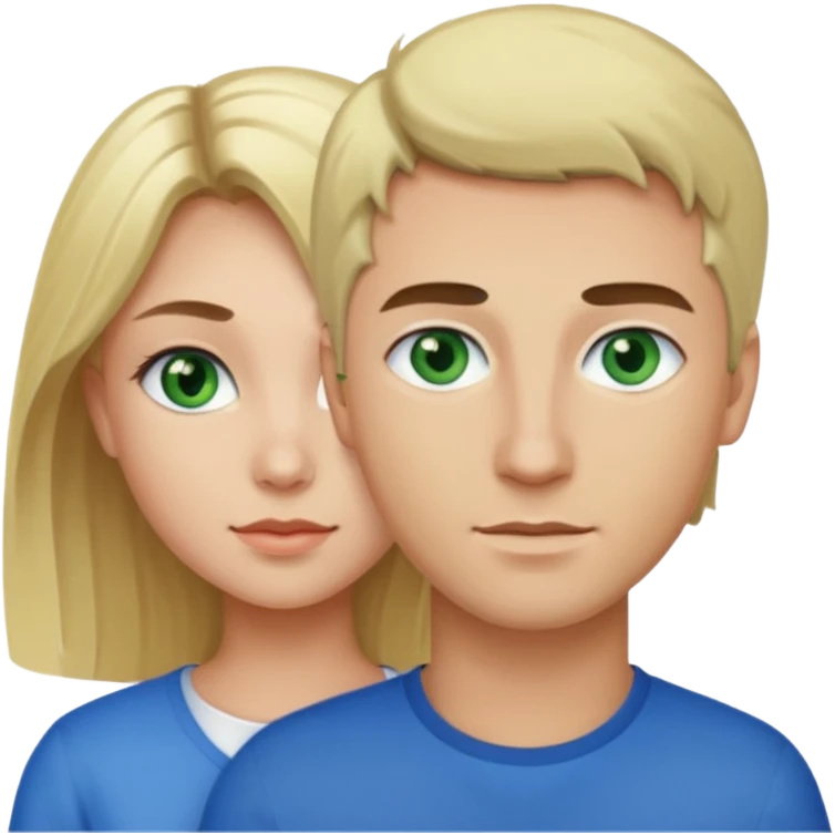 Girl blonde Green eyes man dark Hair blue eyes emoji