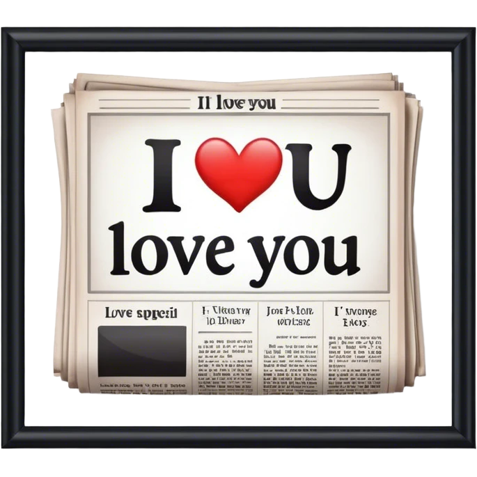 Newspaper says I love you emoji