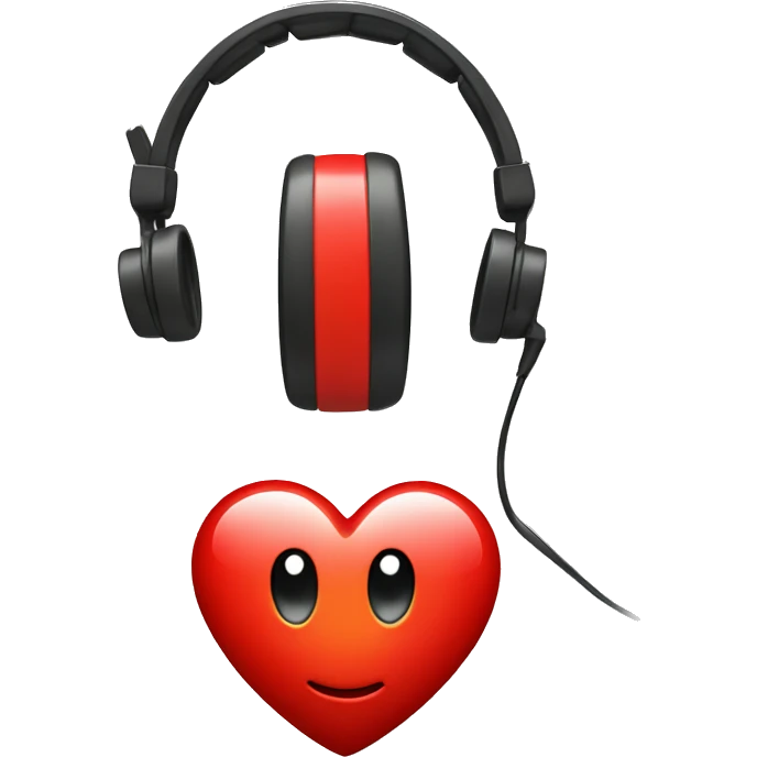a red heart with headphone emoji