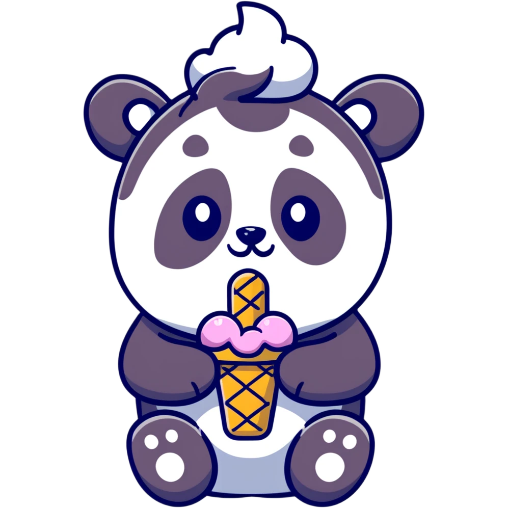 Panda eating ice cream emoji