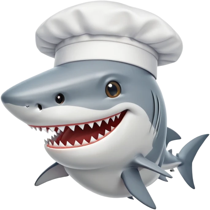 Shark with a chef's hat emoji