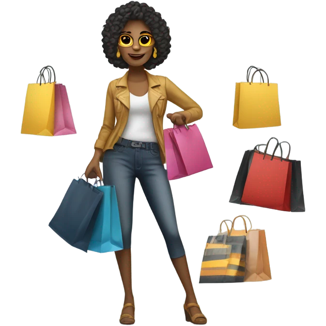 Baddie doing shopping emoji
