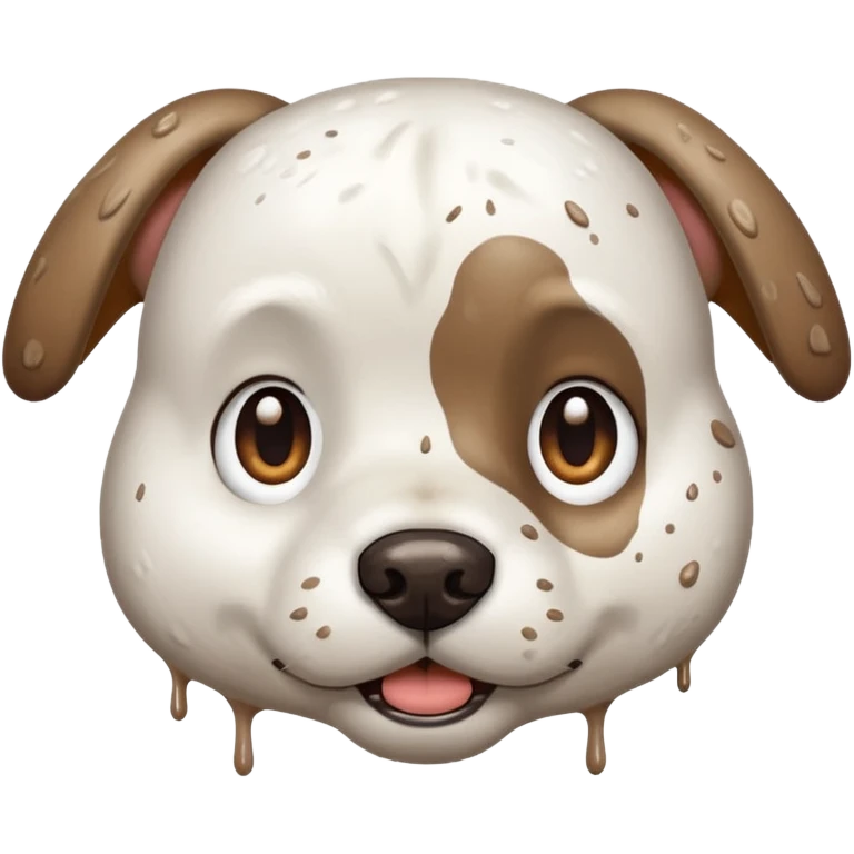 very muddy and dirty white dog face  emoji