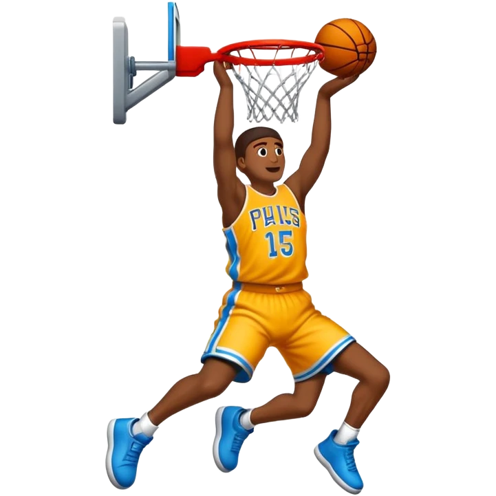Un basketteur qui fait un dunk emoji
