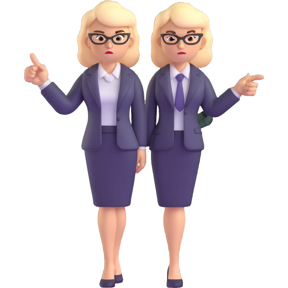 full body angry profesora pointing finger emoji