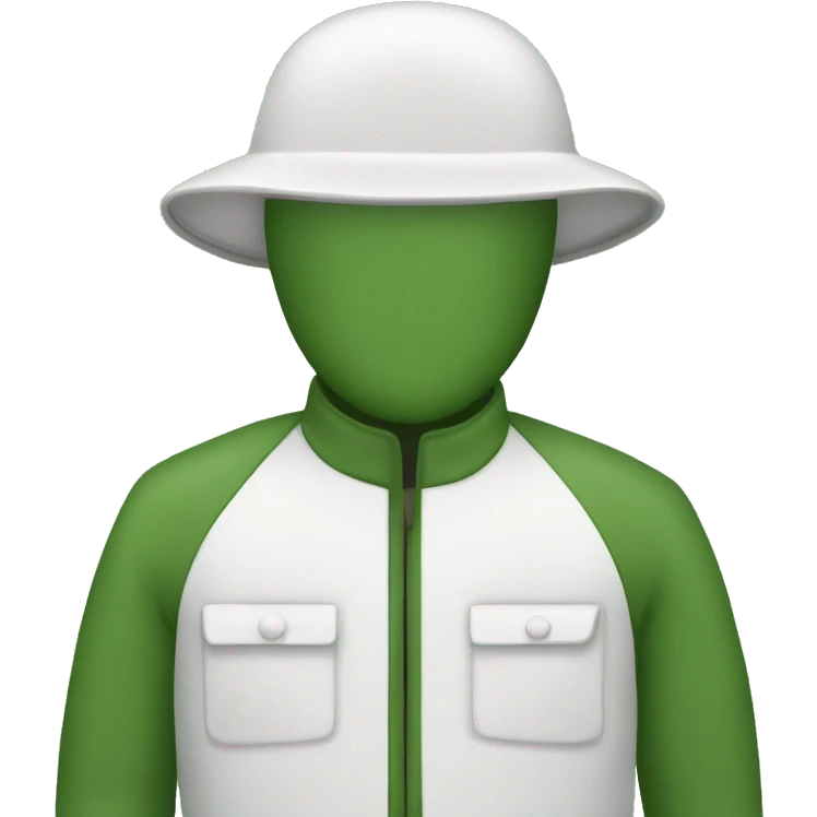 gardener pith helmet jacket white green trees  emoji