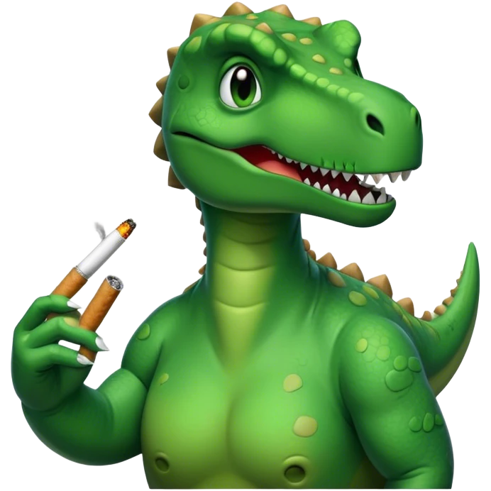 dinosaur smoking a cigarette  emoji