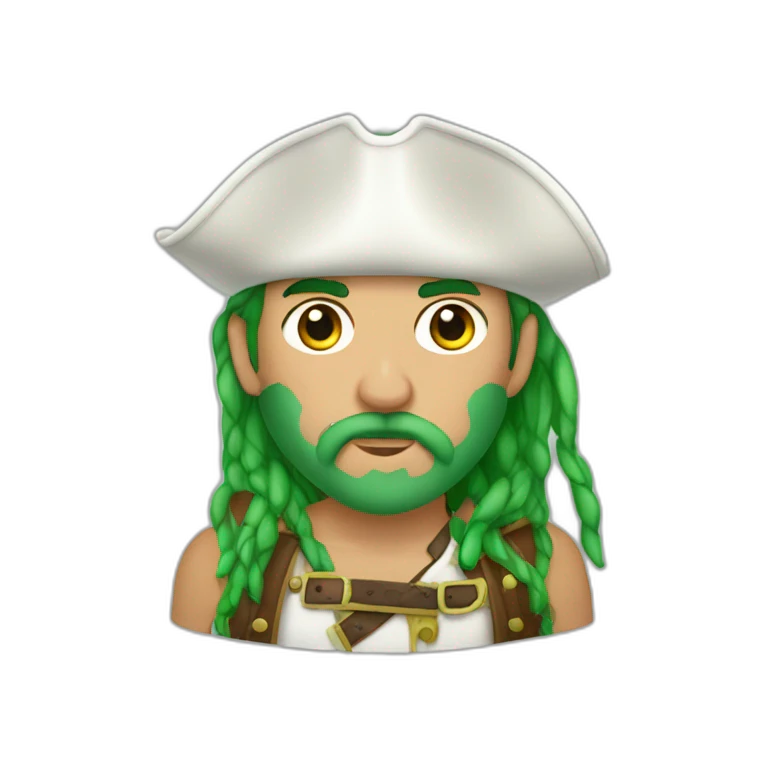 pirata , más blanco de cara, con los ojos verdes emoji