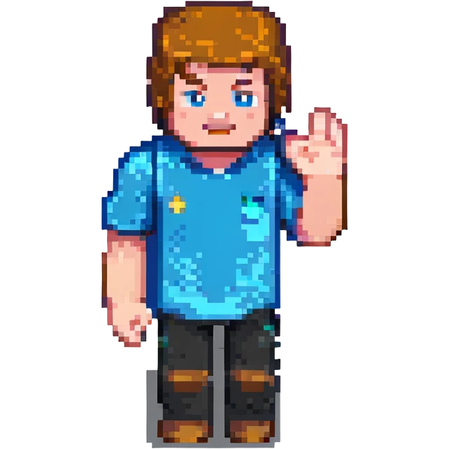 Minecraft Steve waving emoji
