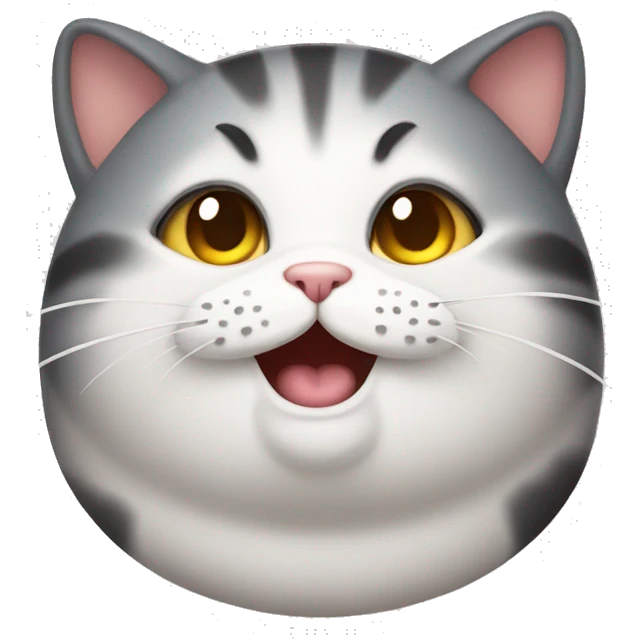 Chubby cat smiling emoji