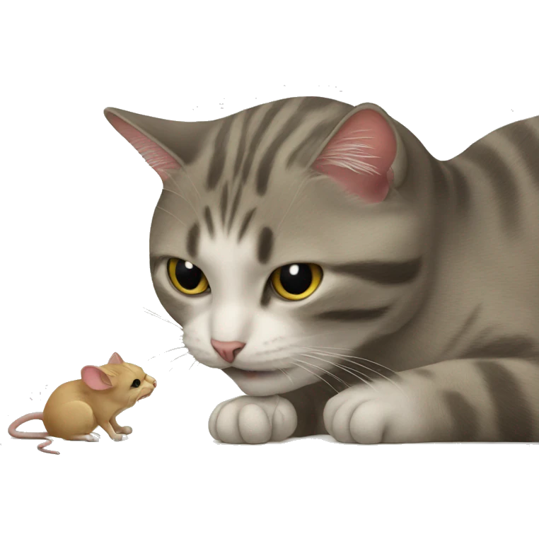cat eating a mouse emoji
