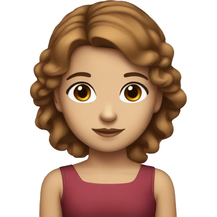red bow girl brown hair brown eyes light skin  emoji